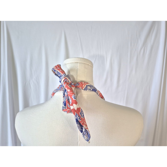 Anthropologie Maeve Womens Pink Blue Halter Tie-Front Printed Mini Dress XS - Picture 8 of 9